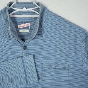 Johnnie O Hangin Out Mens Striped Long Sleeve Pullover Shirt Blue Large